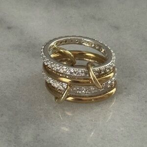 Gold Silver Crystal Stack Ring 

Size 7

Brand New